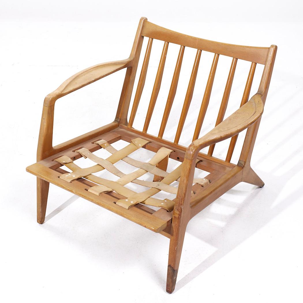 Lawrence Peabody Mid Century Walnut Lounge Chairs - Pair For Sale 6