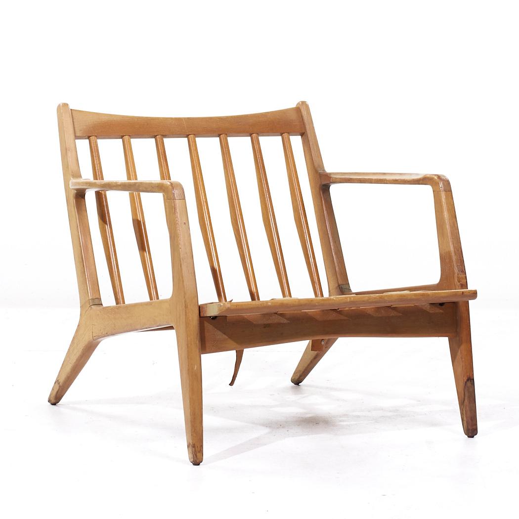 American Lawrence Peabody Mid Century Walnut Lounge Chairs - Pair For Sale