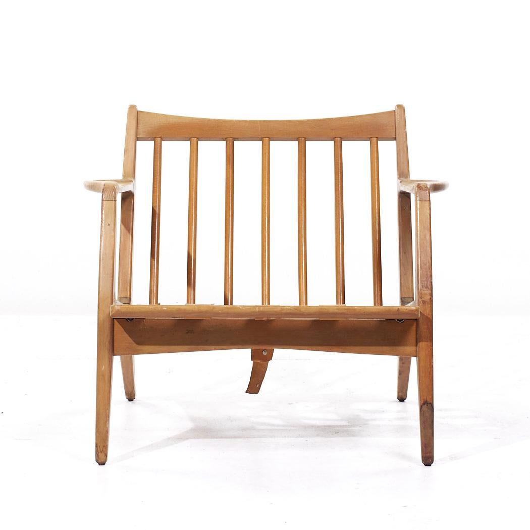 Lawrence Peabody Mid Century Walnut Lounge Chairs - Pair In Good Condition For Sale In Countryside, IL
