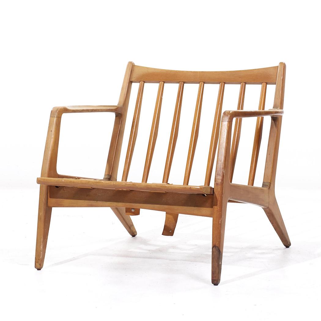 Late 20th Century Lawrence Peabody Mid Century Walnut Lounge Chairs - Pair For Sale