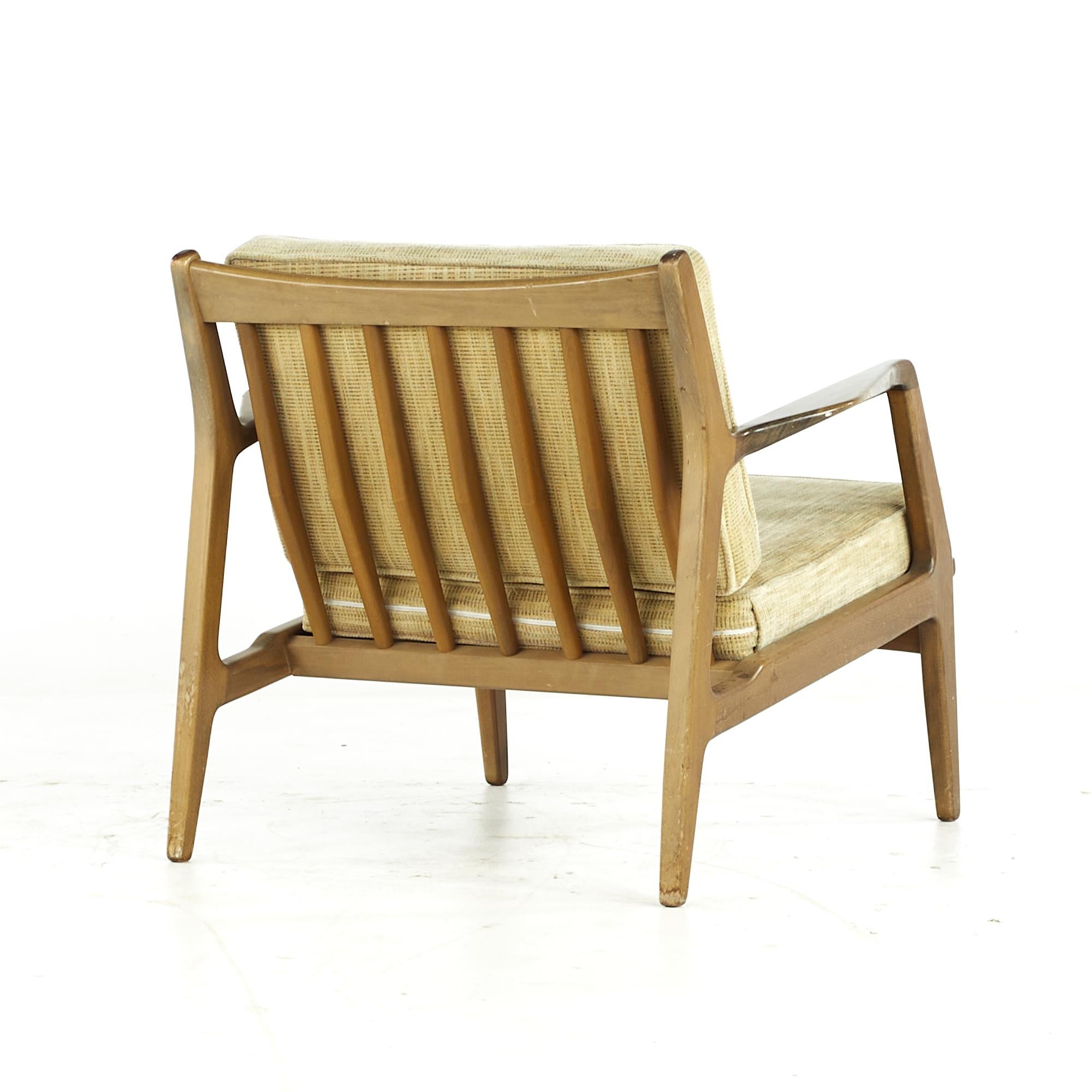 Late 20th Century Lawrence Peabody Midcentury Walnut Lounge Chairs, Pair For Sale