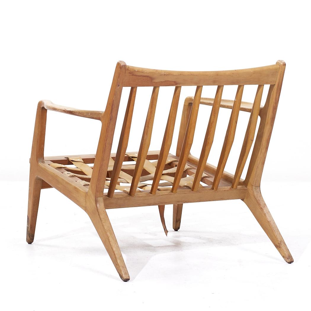 Lawrence Peabody Mid Century Walnut Lounge Chairs - Pair For Sale 3