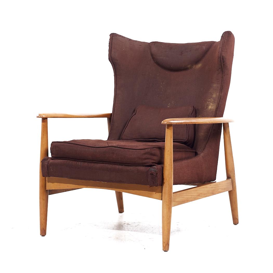 Mid-Century Modern Lawrence Peabody Mid Century Wingback Lounge Chair For Sale