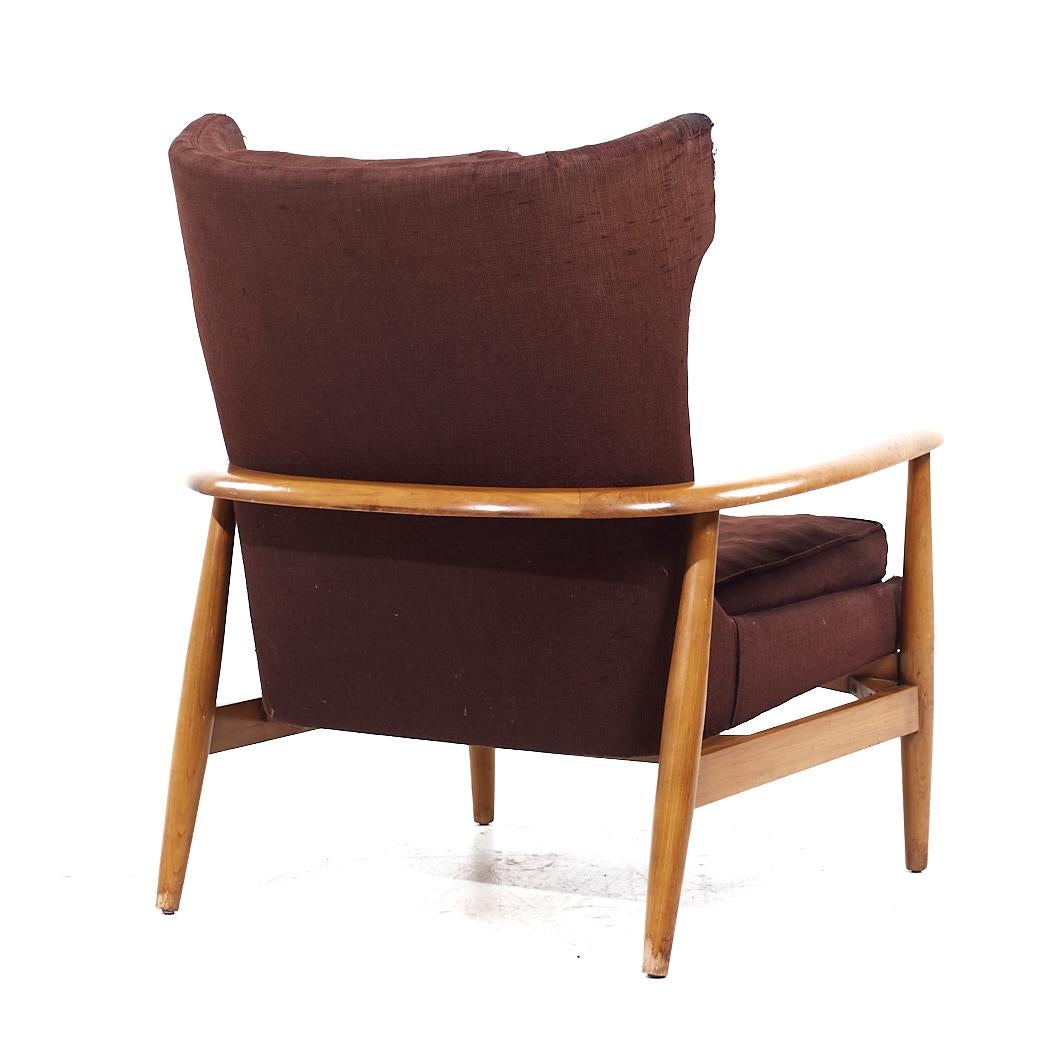 American Lawrence Peabody Mid Century Wingback Lounge Chair For Sale