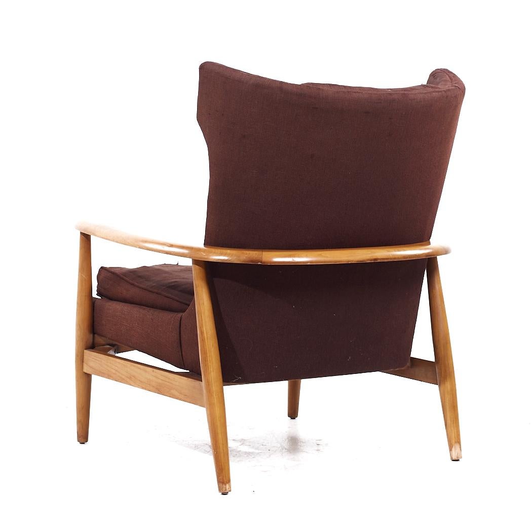 Late 20th Century Lawrence Peabody Mid Century Wingback Lounge Chair For Sale