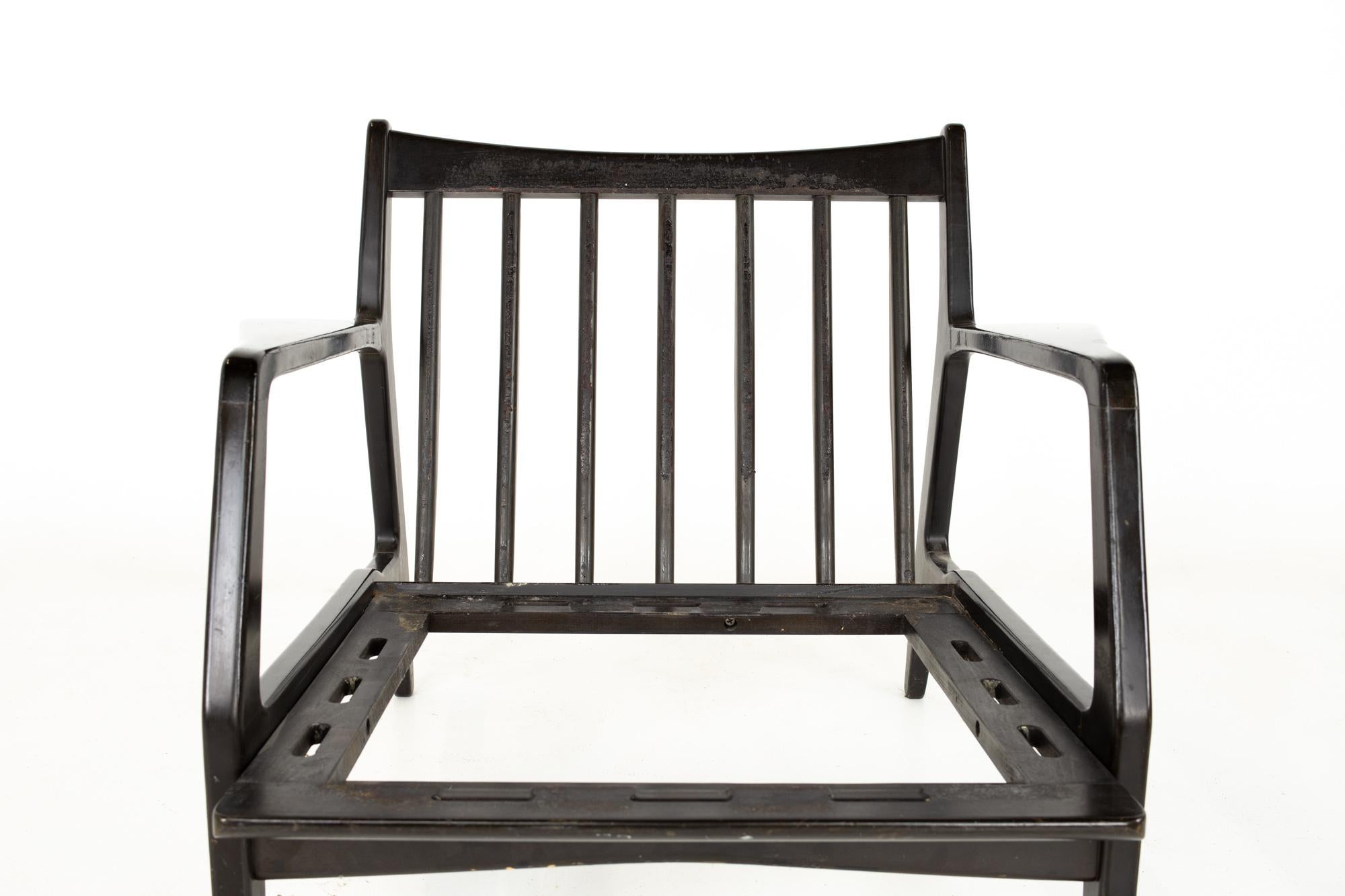 Lawrence Peabody Mid Century Ebonized Lounge Chairs, Pair 3