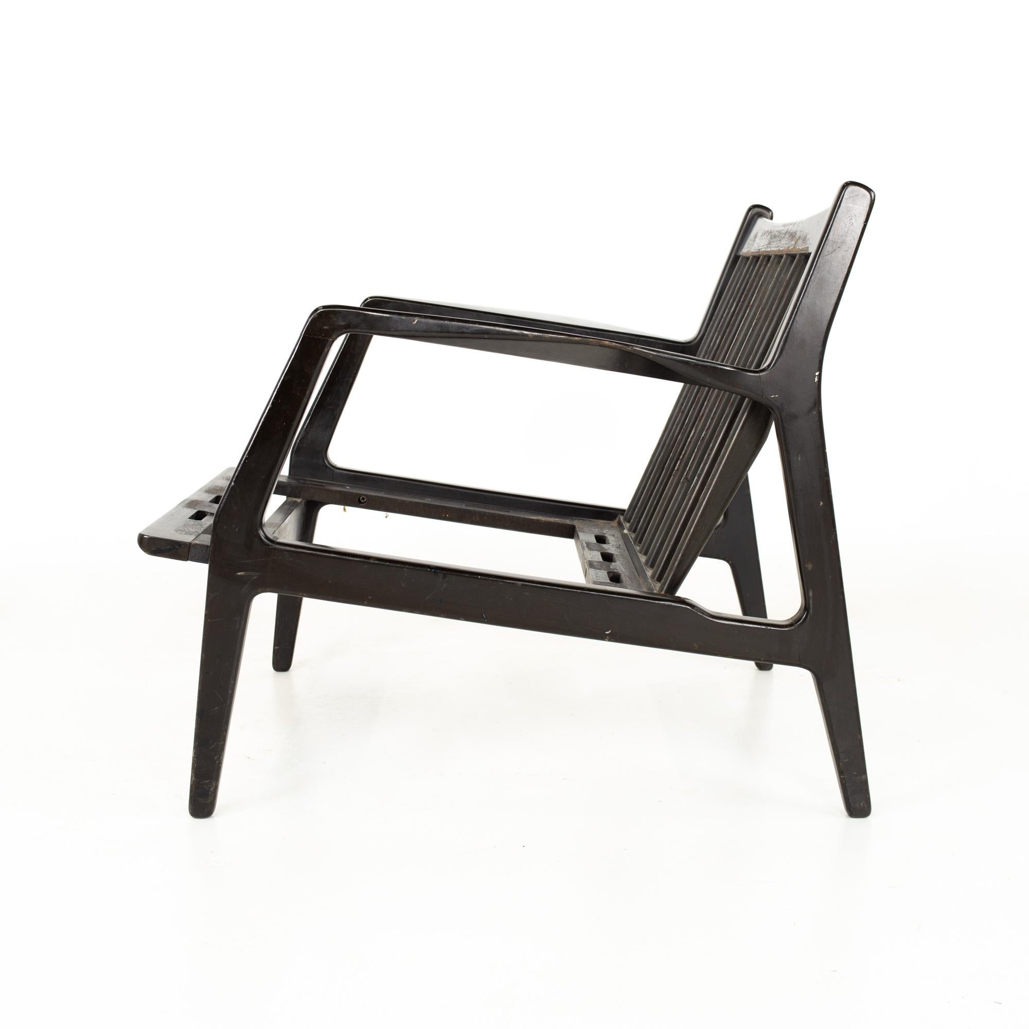 Lawrence Peabody Mid Century Ebonized Lounge Chairs, Pair 1