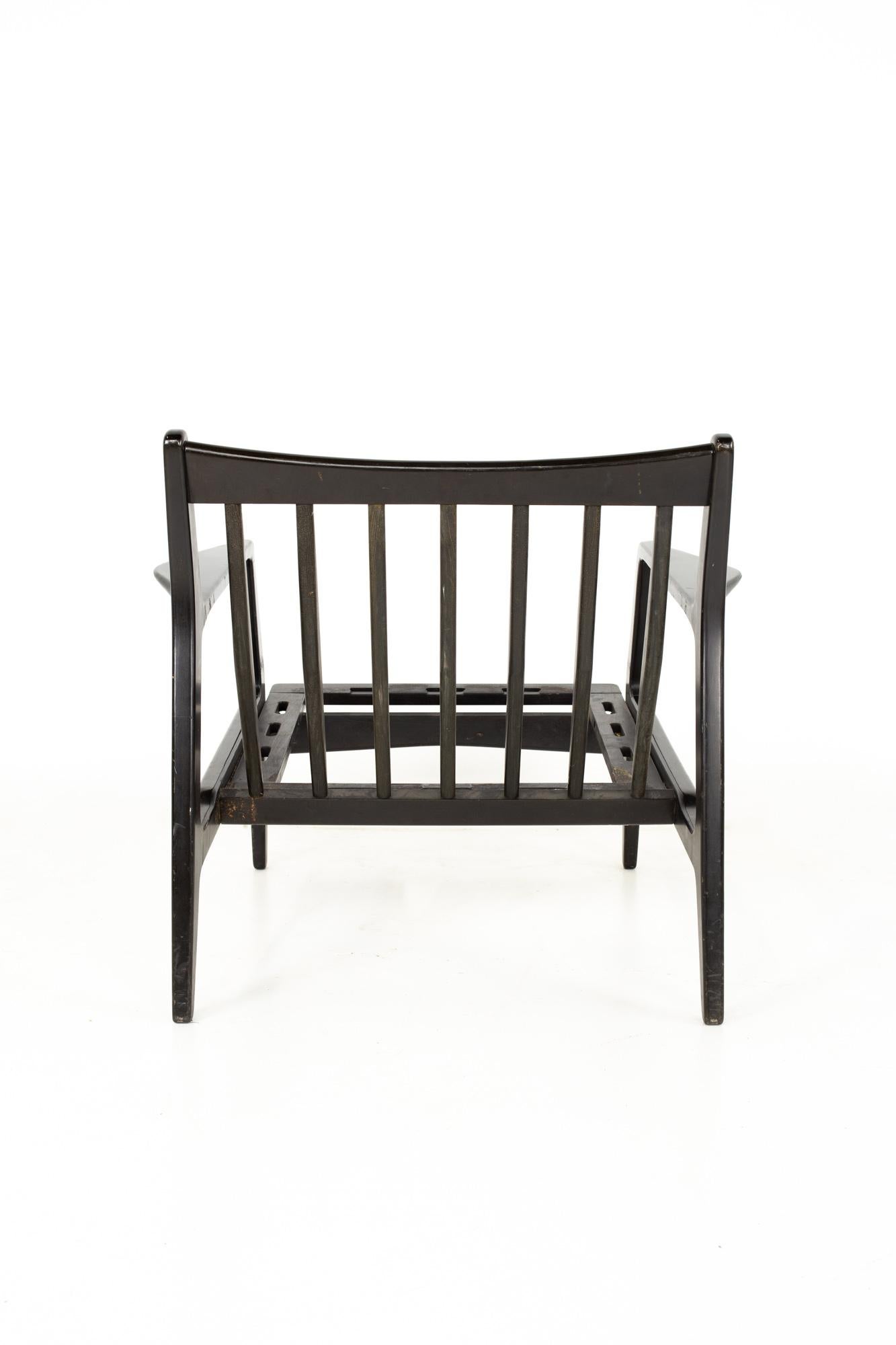 Lawrence Peabody Mid Century Ebonized Lounge Chairs, Pair 2