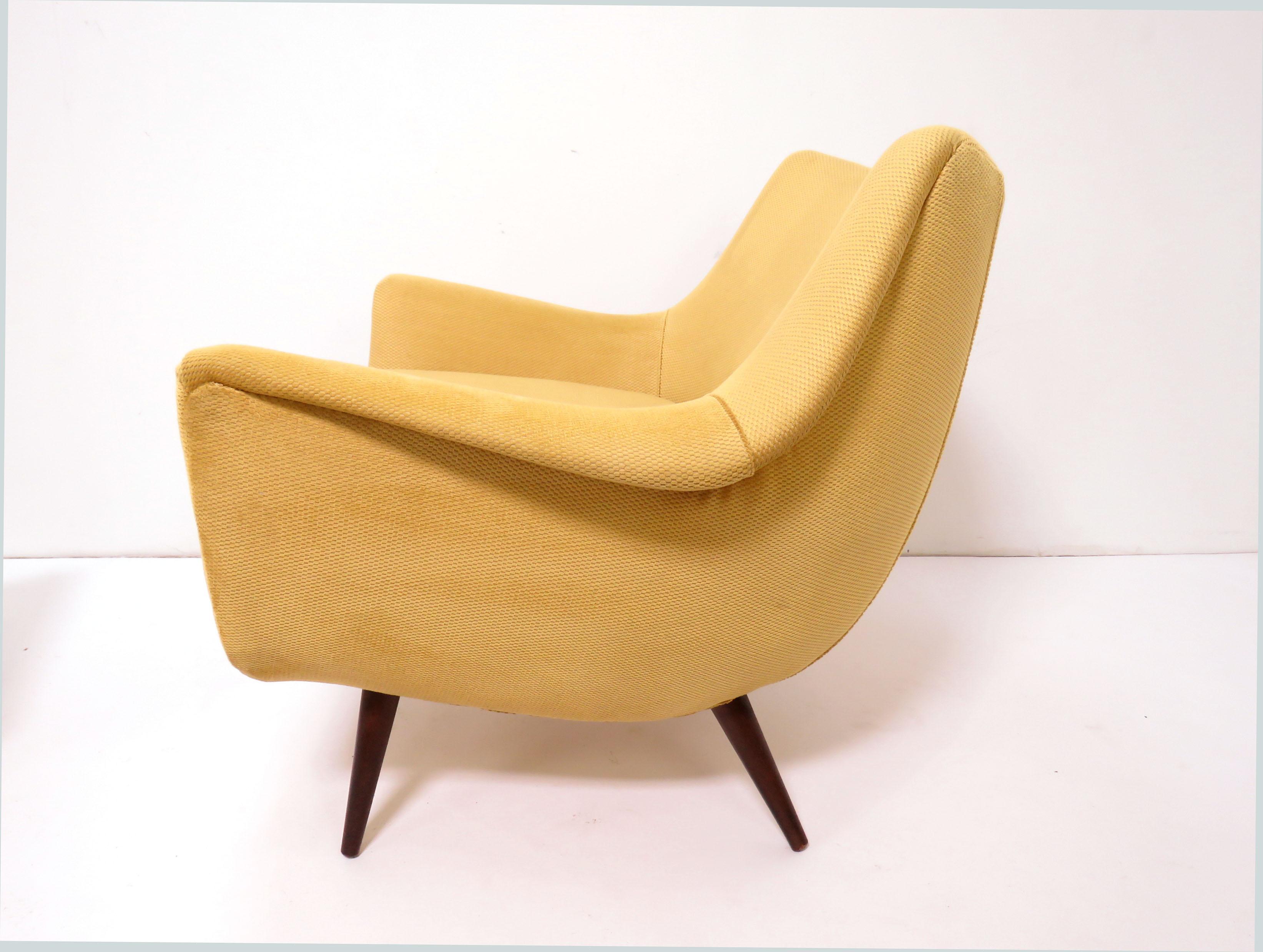 Mid-Century Modern Lawrence Peabody Midcentury Lounge Chair and Ottoman, circa 1950s