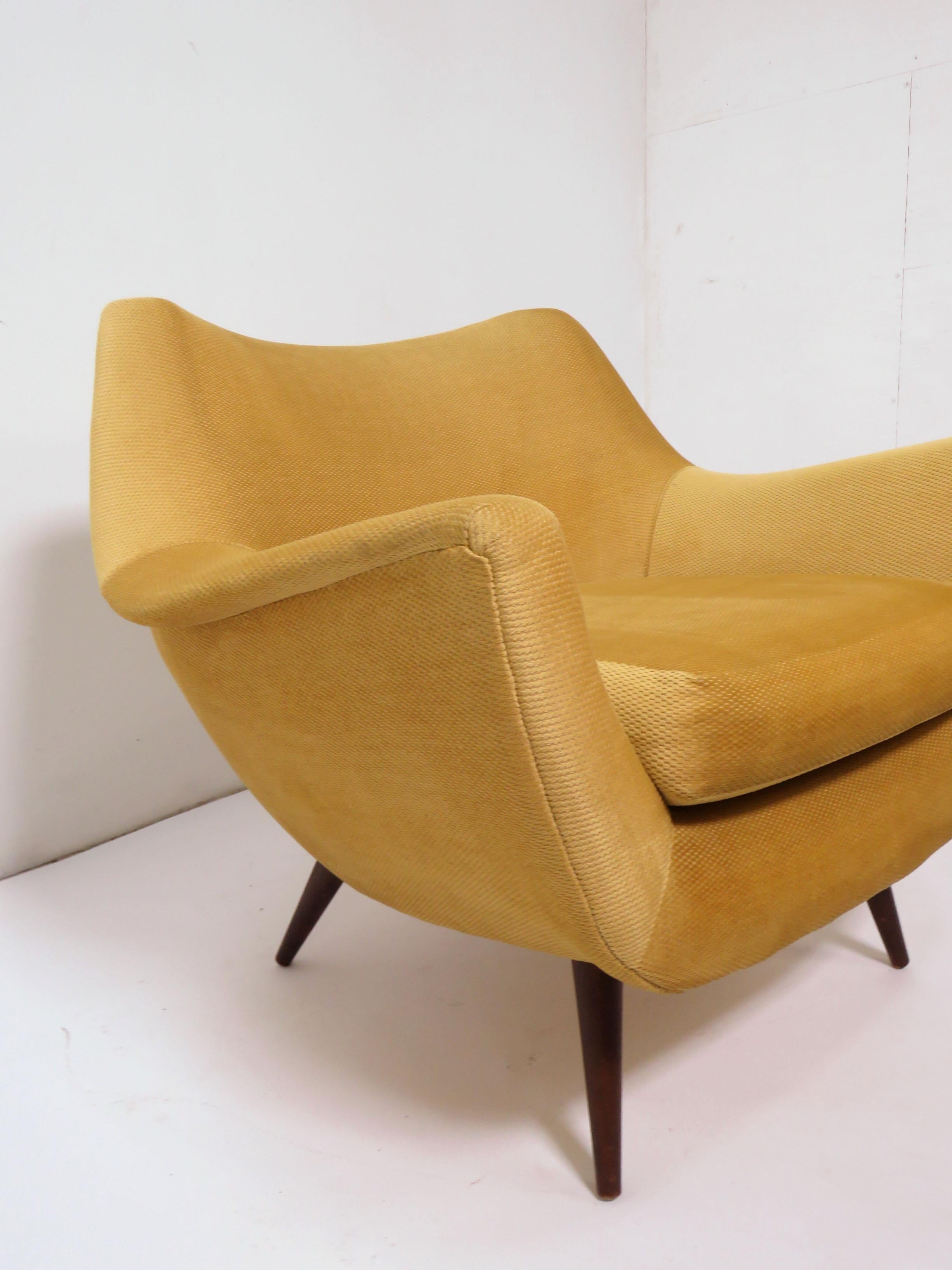 Lawrence Peabody Midcentury Lounge Chair and Ottoman, circa 1950s 1