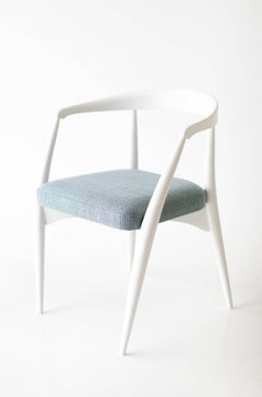 Sillas de comedor blancas modernas Lawrence Peabody para Craft Associates Furniture