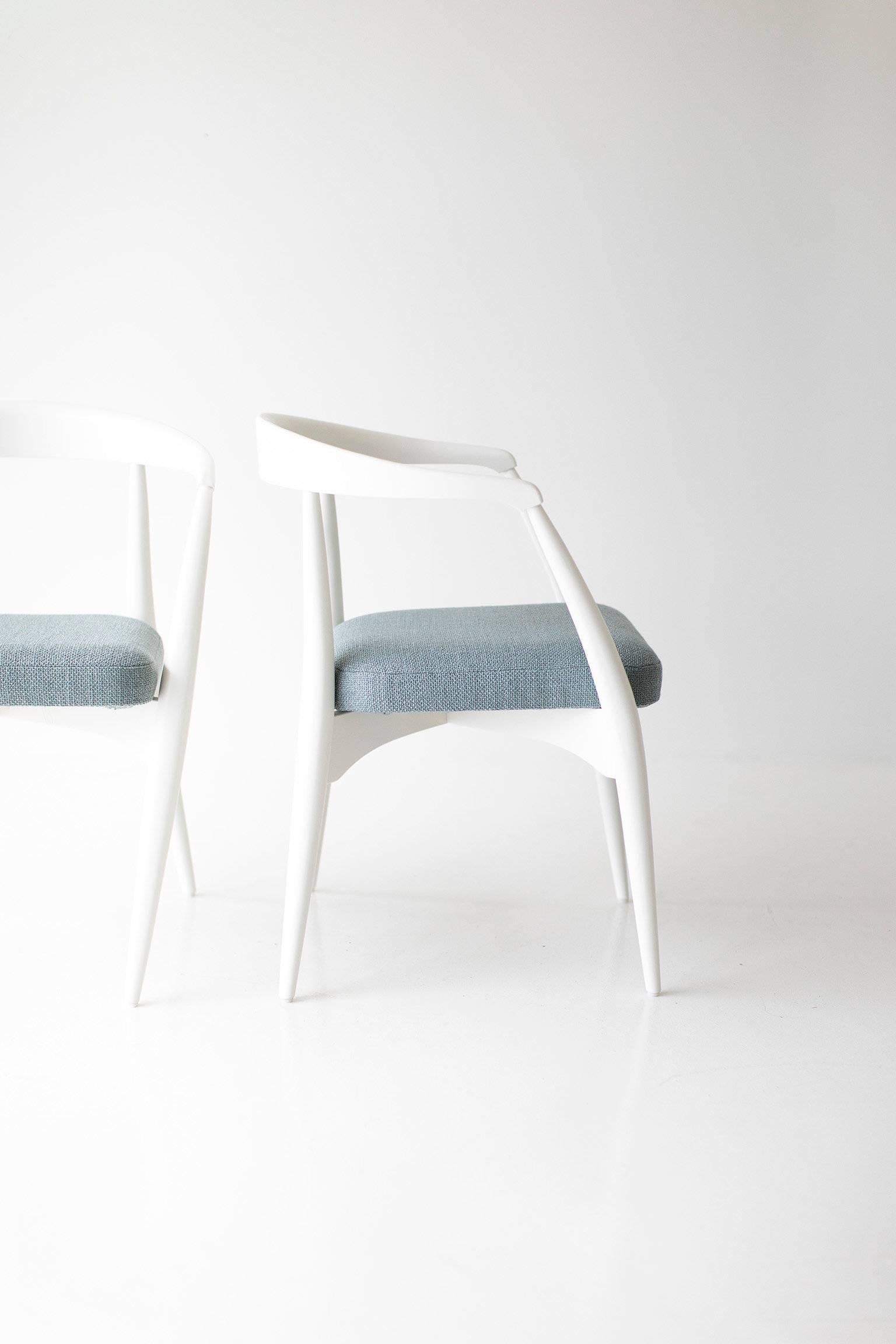 Sillas de comedor blancas modernas Lawrence Peabody para Craft Associates Furniture en Nuevo estado para la venta en Oak Harbor, OH