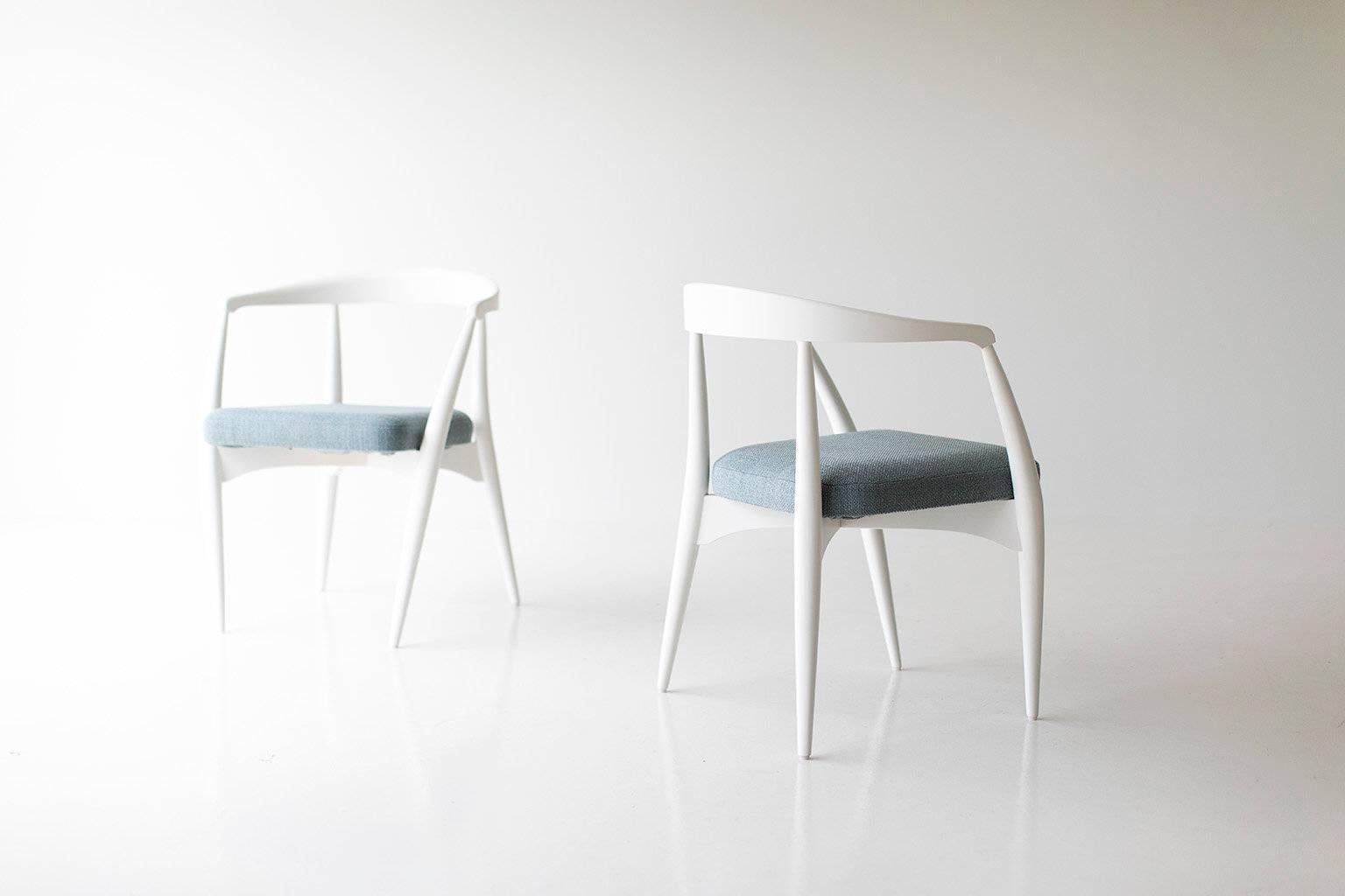 Chaises de salle à manger blanches modernes et blanches Lawrence Peabody pour Craft Associates Furniture en vente 1