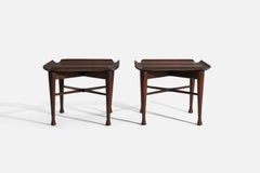Lawrence Peabody, Pair of Side Tables or End Tables, Walnut, United States 1960s