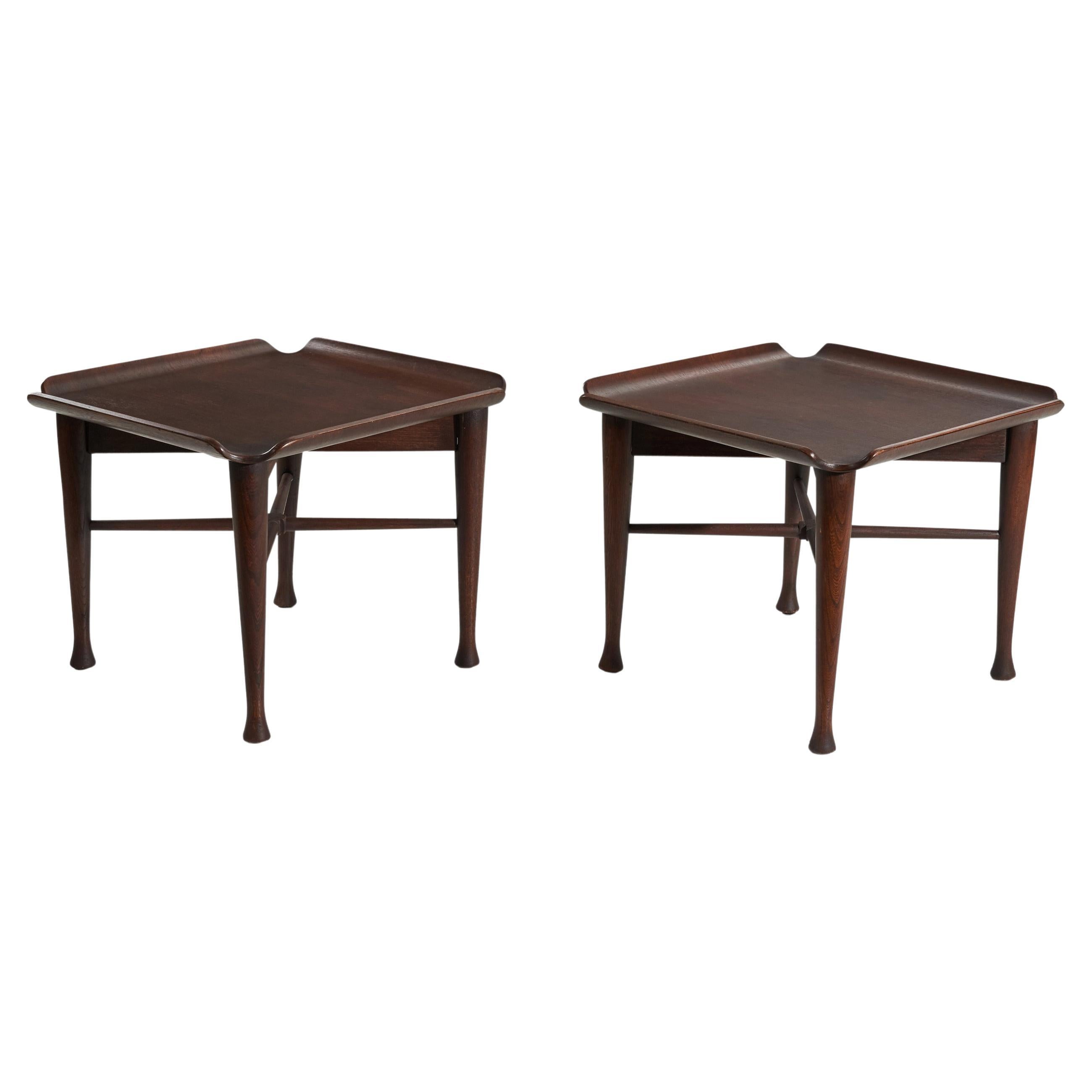 Lawrence Peabody, Pair of Side Tables or End Tables, Walnut, United States 1960s