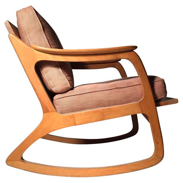 Angel Rocking Chair Angel Pazmino Leather and Wood Rocking Chair For Sale at 1stDibs ...