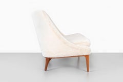 Lawrence Peabody Settee Reupholstered in Faux Fur