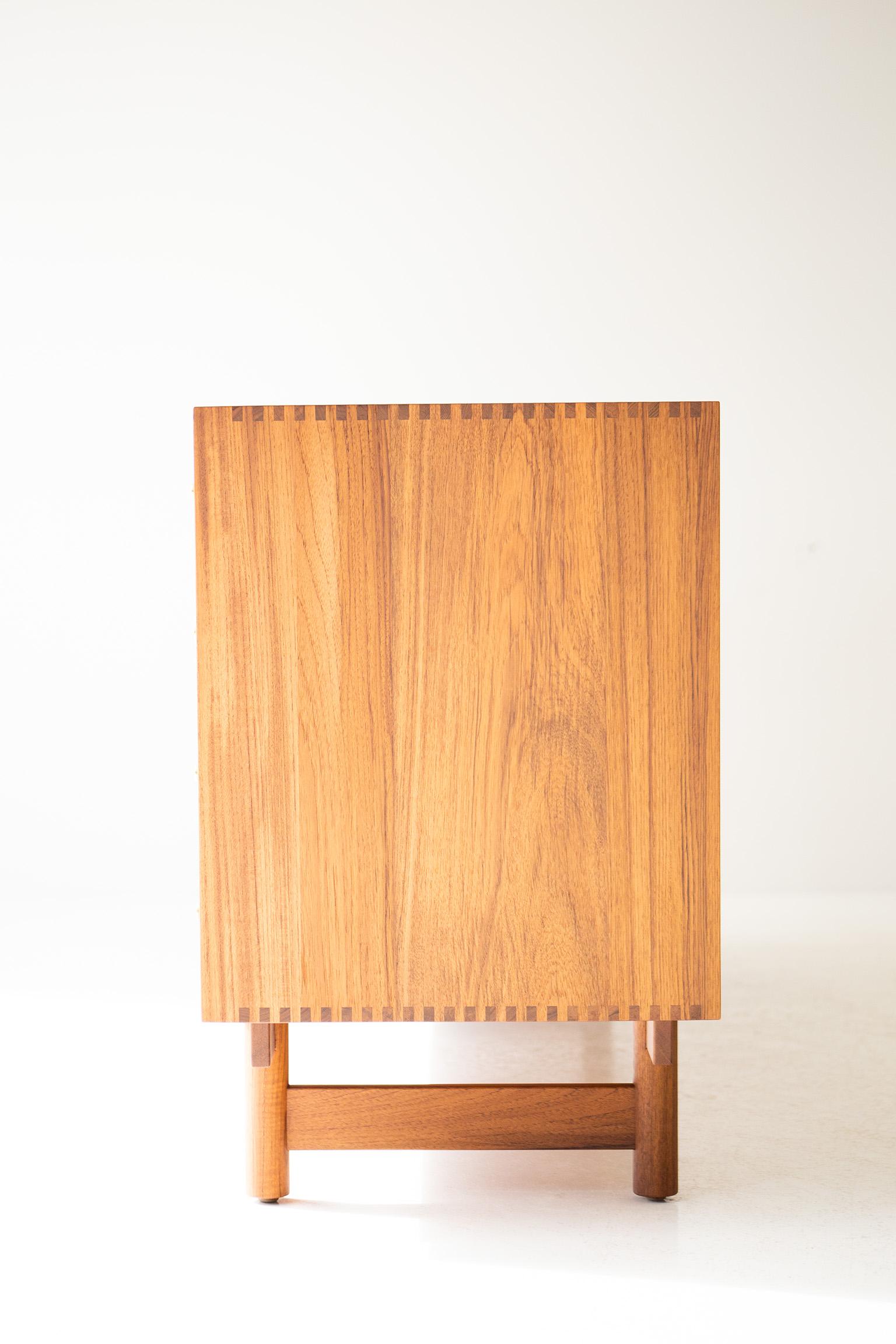 Brass Lawrence Peabody Teak Dresser 2202P for Craft Associates Furniture For Sale