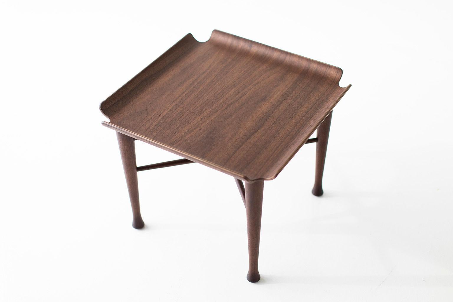 Lawrence Peabody Walnut Side Table for Craft Associates Furniture For Sale 1