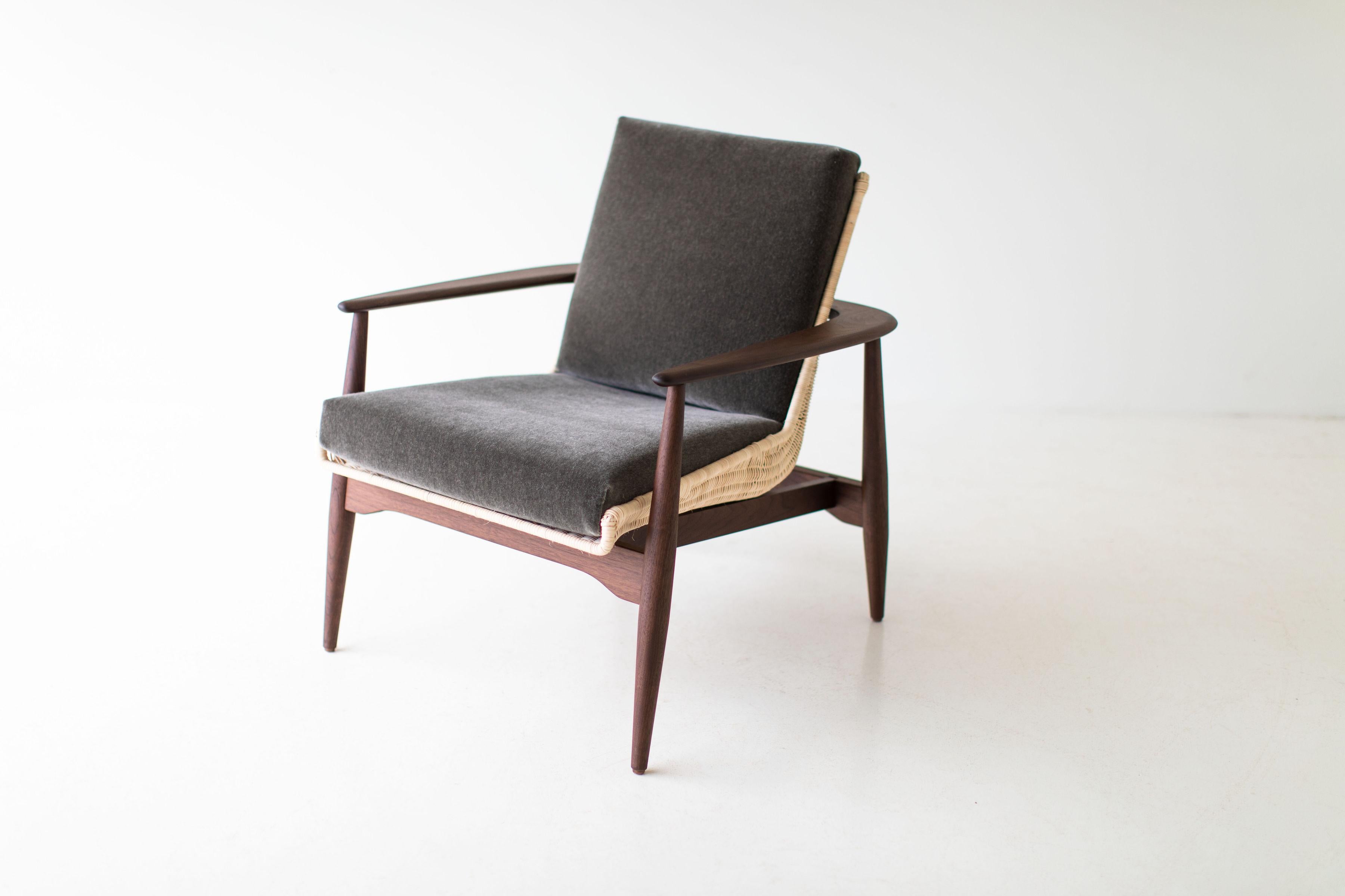 Moderne Fauteuil de salon en osier Lawrence Peabody pour Craft Associates Furniture en vente