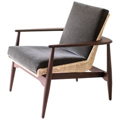 Fauteuil de salon en osier Lawrence Peabody pour Craft Associates Furniture