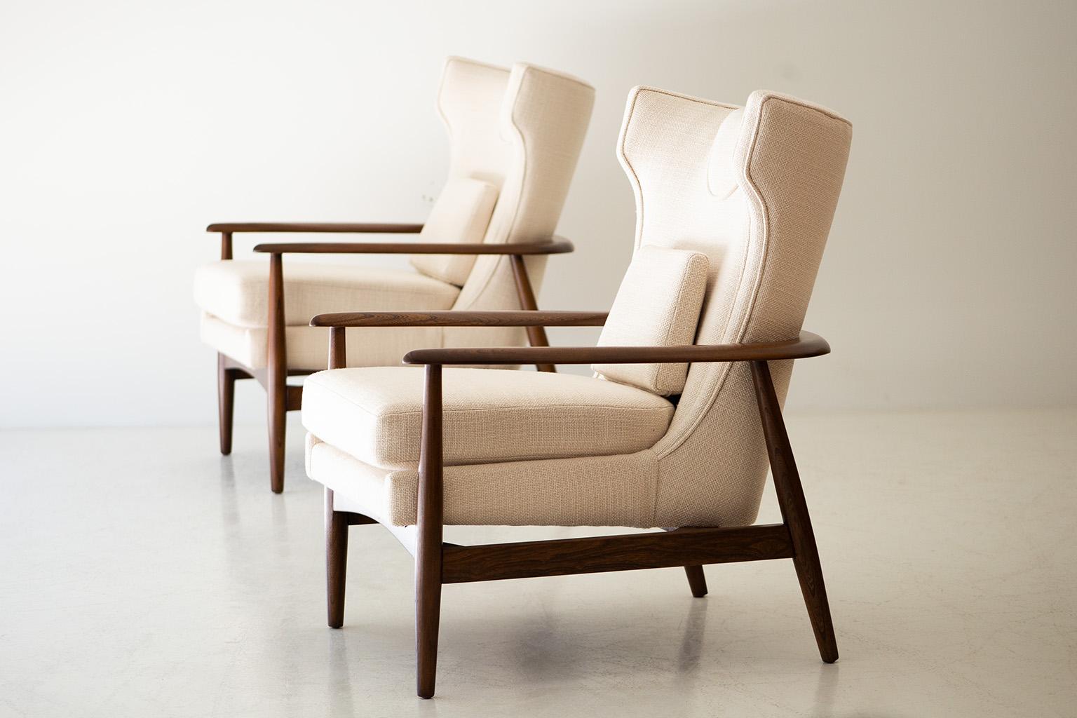 Lawrence Peabody Wingback Lounge Chairs for Richardson Nemschoff 6