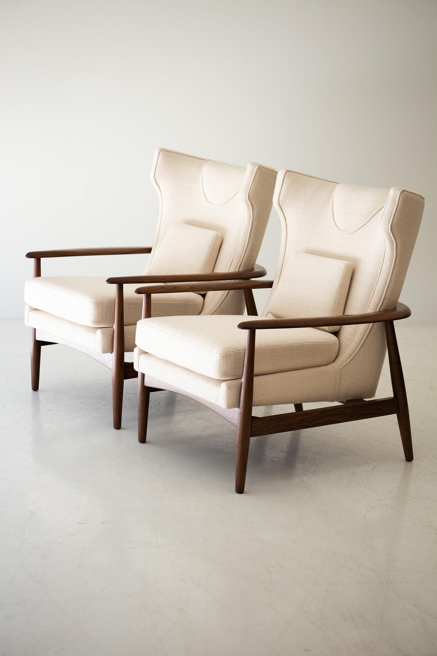 American Lawrence Peabody Wingback Lounge Chairs for Richardson Nemschoff