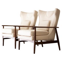 Retro Lawrence Peabody Wingback Lounge Chairs for Richardson Nemschoff