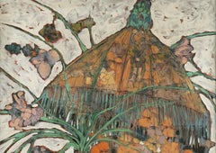 East Wind -- Bohemian Still Life with Fringed Lamp and Statue