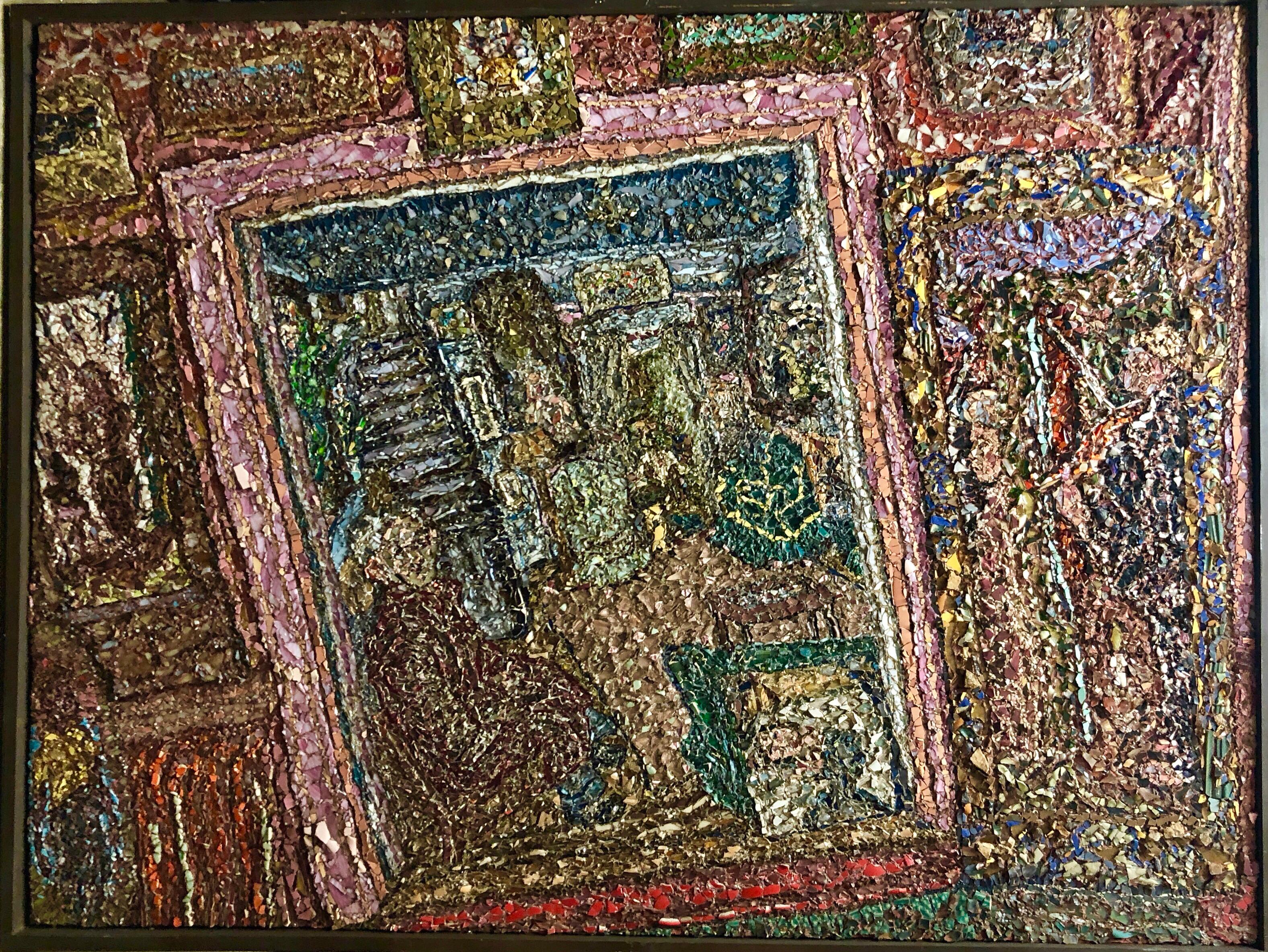 mosaic painted wall