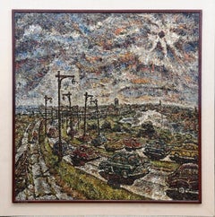 „The Belt Parkway“, Lawrence Rothbort, Brooklyn, Autos, strukturiertes Impasto