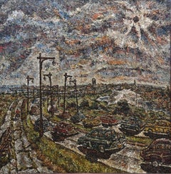 "La Belt Parkway", Lawrence Rothbort, Brooklyn, Auto, Impasto testurizzato