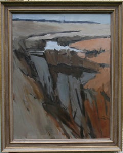 Essex Landscape - British 20th century Abstract art landscape oil painting 
