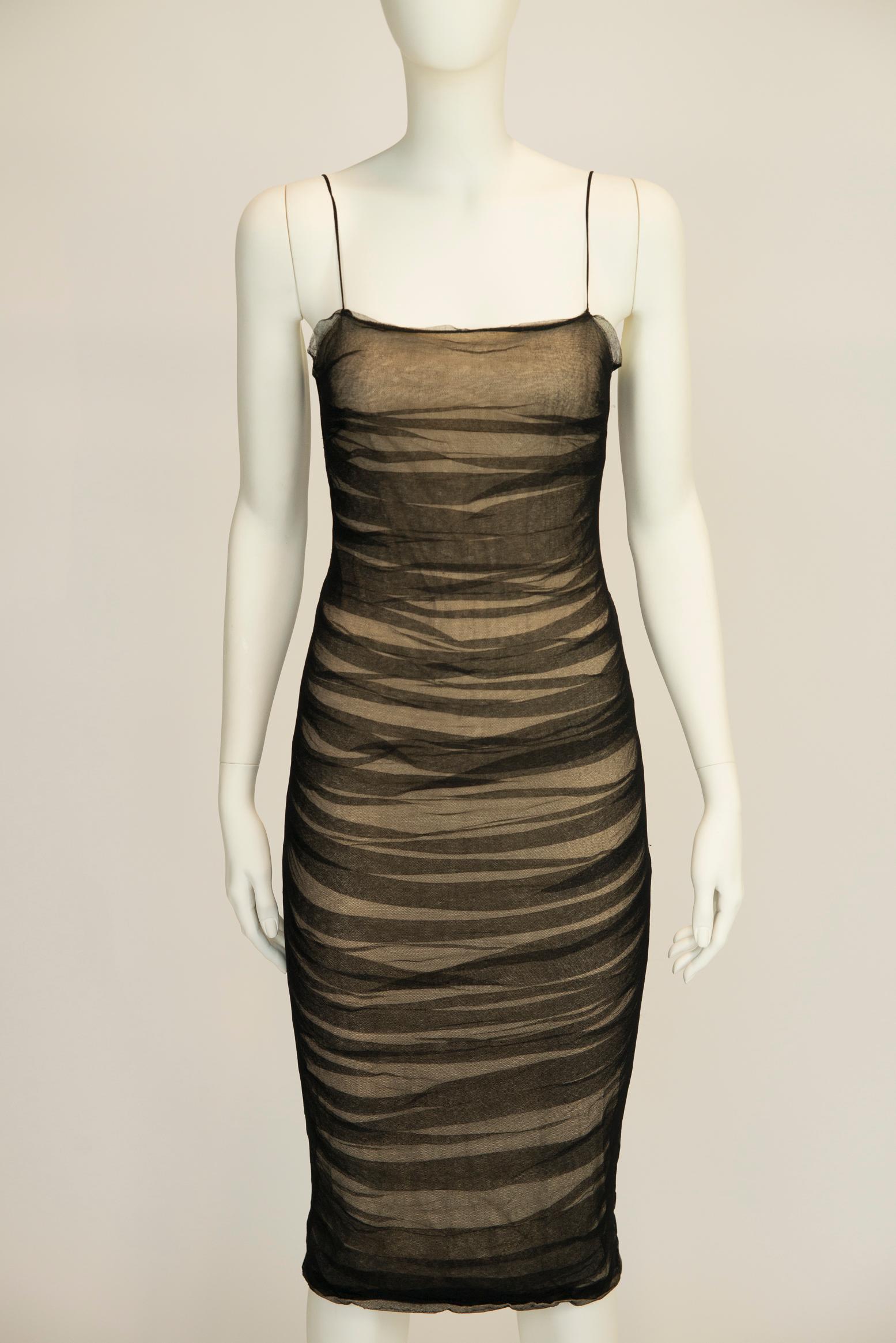 Lawrence Steele Ruched Stretch-Tulle Midi Dress In Good Condition In Geneva, CH