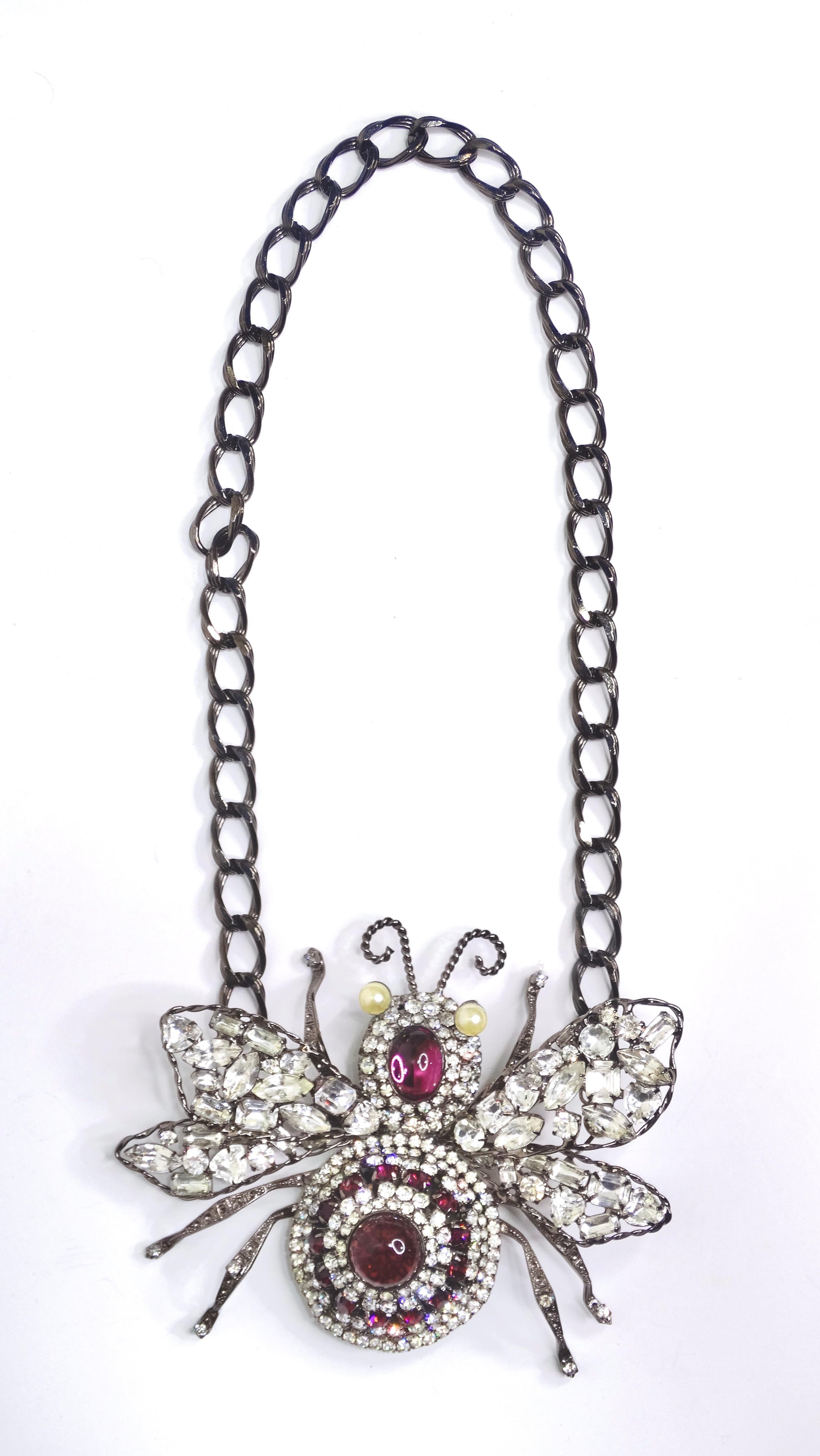 Lawrence Vrba Huge Lux Bee Statement Necklace For Sale 3