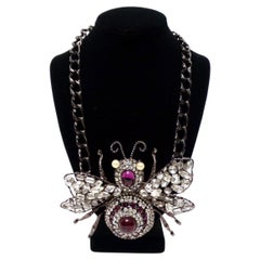 Lawrence Vrba Large Lux Embellished Bee Statement Necklace Or Brooch