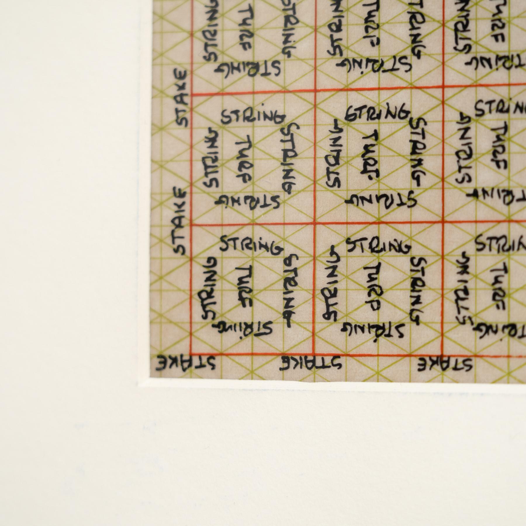 Opera d'arte di Lawrence Weiner 'Tappeto erboso, palo e corda', 1968 1