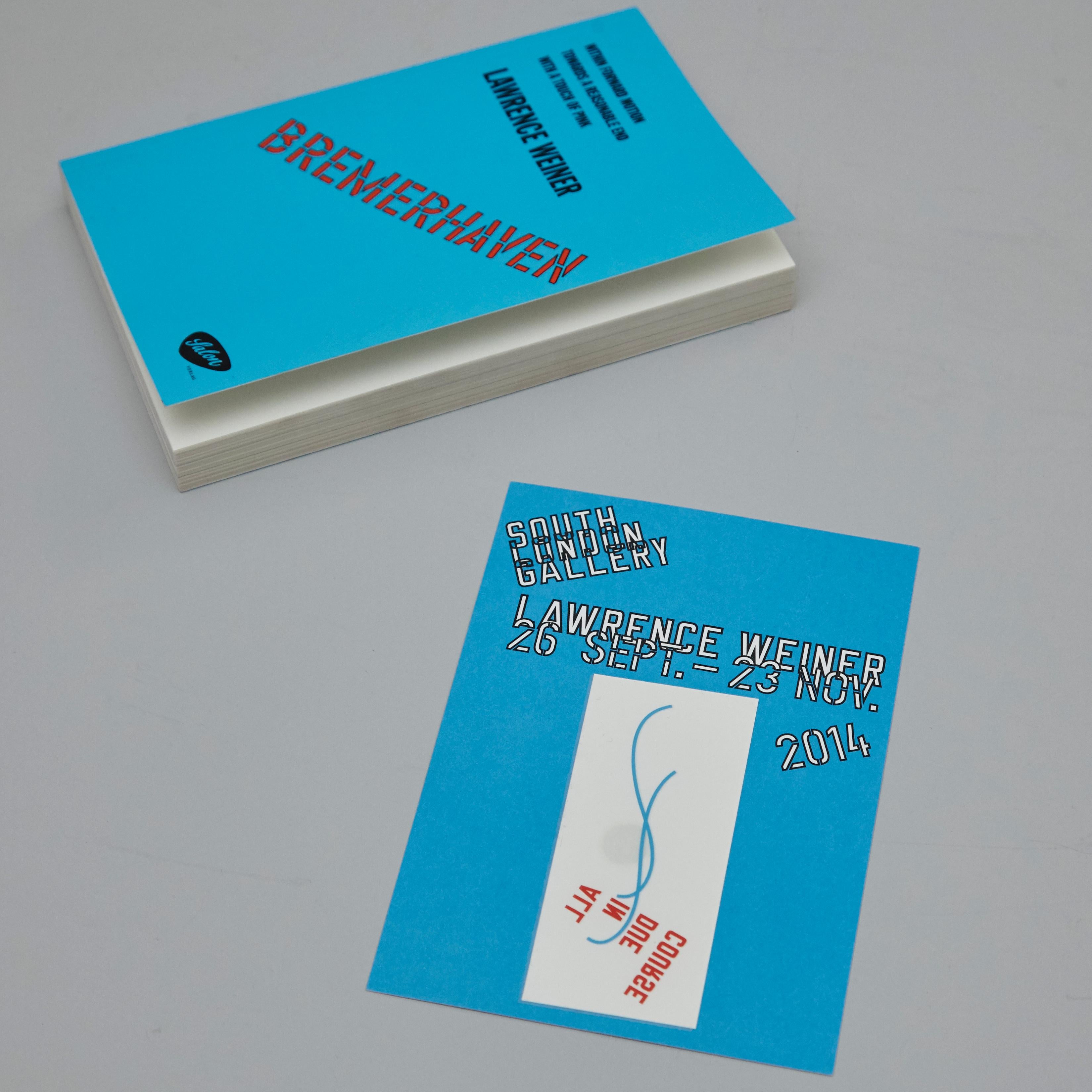 Lawrence Weiner Limited Edition Book and Tattoo, South London Gallery, 2014 For Sale 1