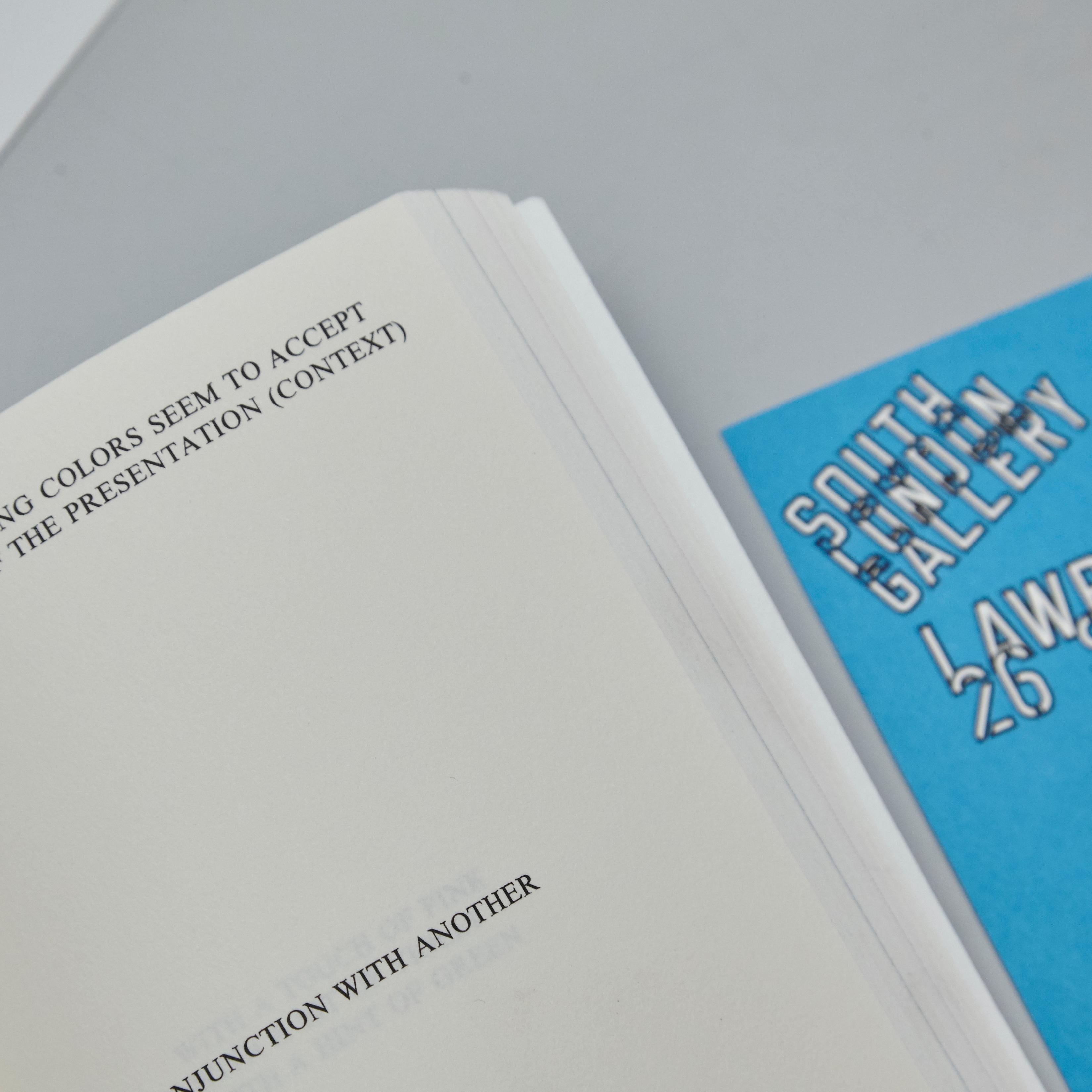 Post-Modern Lawrence Weiner Limited Edition Book and Tattoo, South London Gallery, 2014 For Sale
