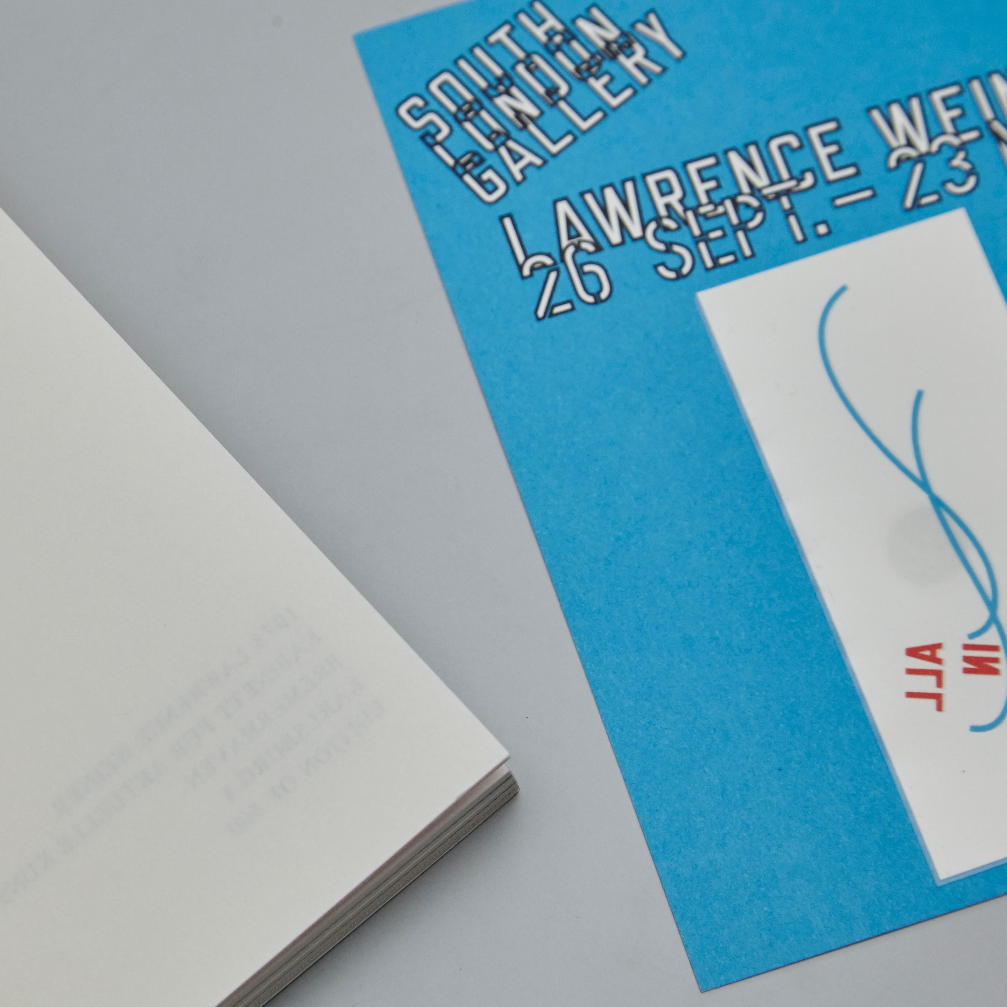 British Lawrence Weiner Limited Edition Book and Tattoo, South London Gallery, 2014 For Sale