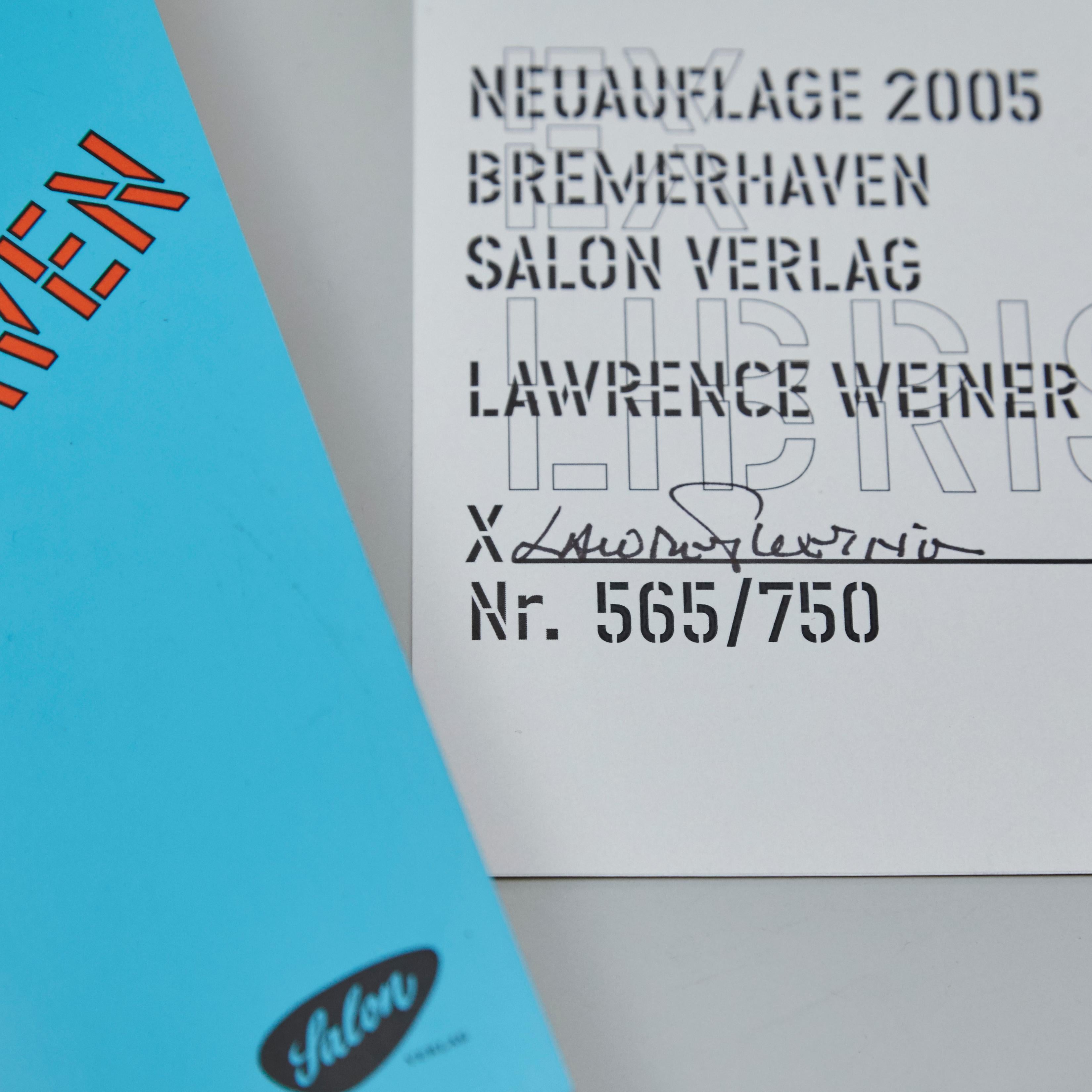Paper Lawrence Weiner Limited Edition Book and Tattoo, South London Gallery, 2014 For Sale