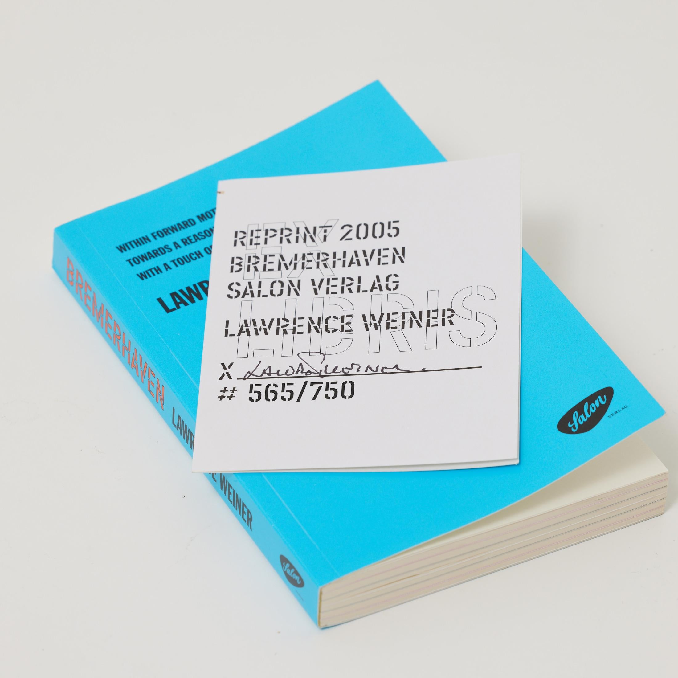 Lawrence Weiner Limited Edition Hand Signed Book, South London Gallery, 2014 in vendita 3