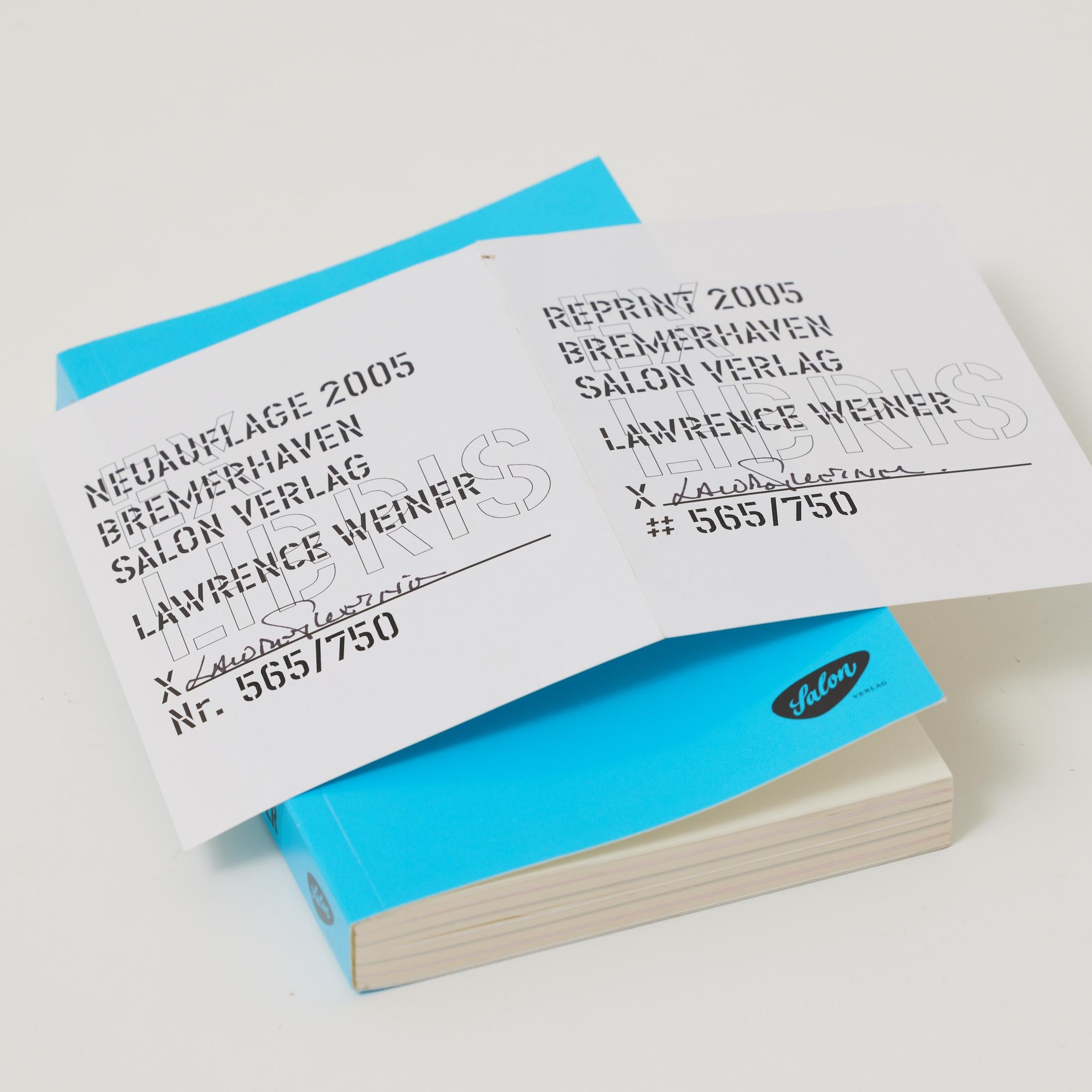 Lawrence Weiner Limited Edition Hand Signed Book, South London Gallery, 2014 in vendita 4
