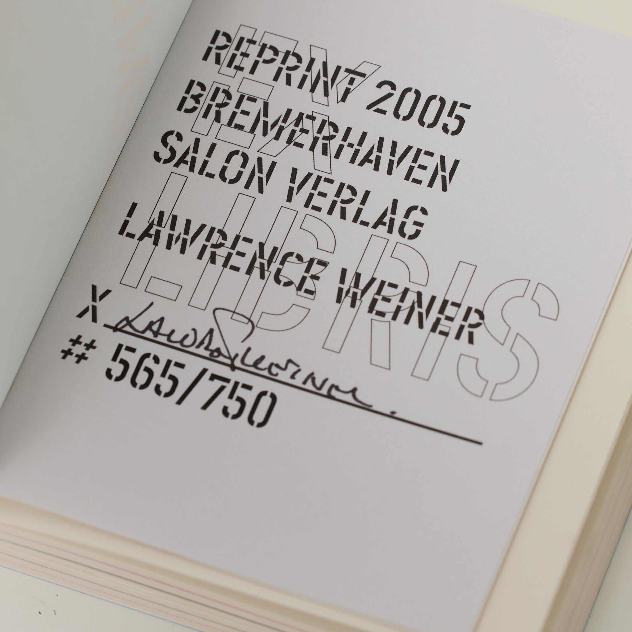 Lawrence Weiner Limited Edition Hand Signed Book, South London Gallery, 2014 in vendita 2