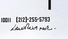 Jonathan Richman Live on stage at The Kitchen, (Hand signed by Lawrence Weiner)