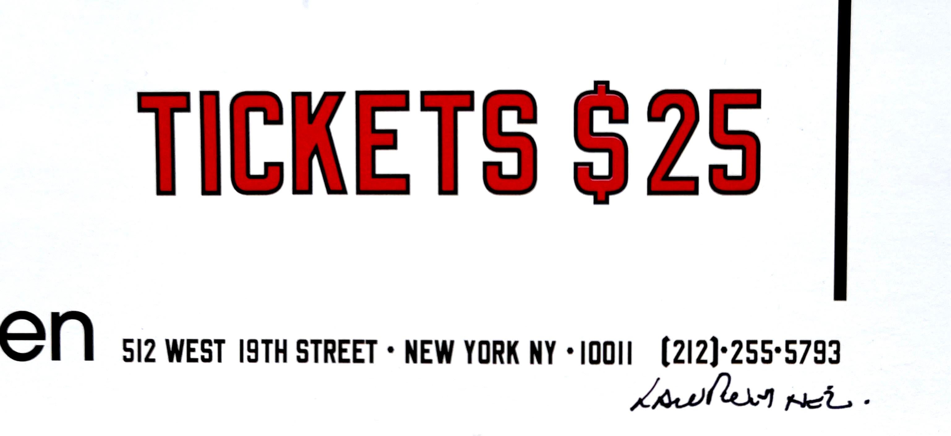 Jonathan Richman Live on stage at The Kitchen, (Hand signed by Lawrence Weiner) For Sale 2