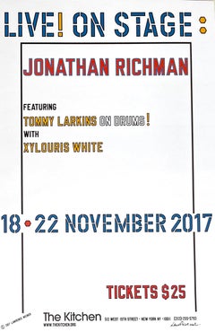 Jonathan Richman Live on stage at The Kitchen, (firmato a mano da Lawrence Weiner)