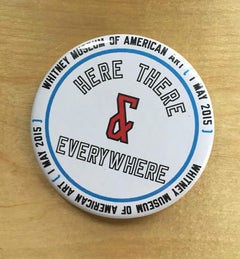 Lawrence Weiner button produced for the opening of the new Whitney Museum, 2015