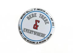 Lawrence Weiner button produced for the opening of the new Whitney Museum, 2015