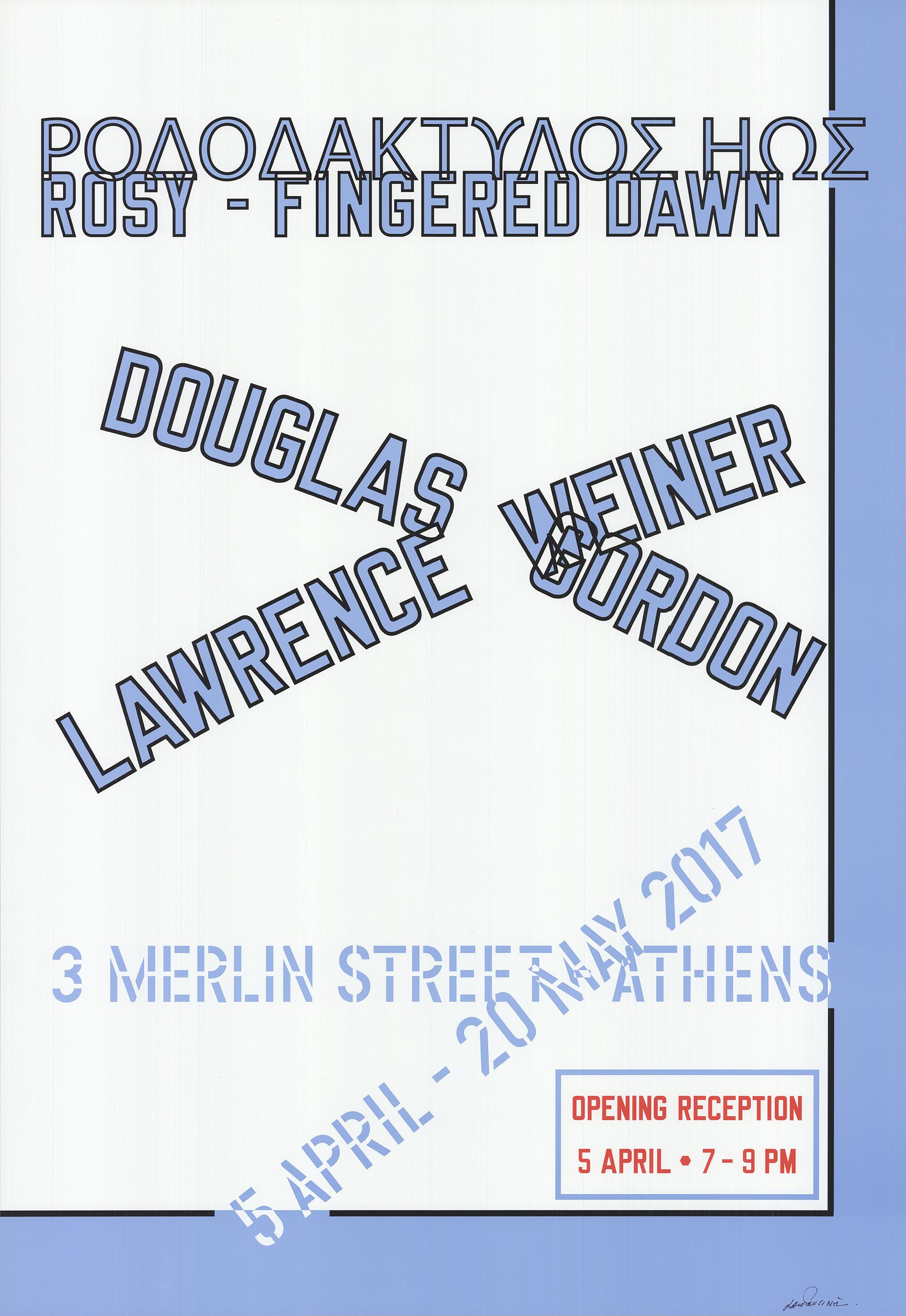 After LAWRENCE WEINER Rosy-Fingered Dawn 